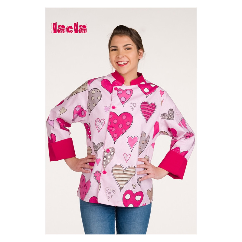 Chaqueta de cocina estampado corazones - Uniformes hostelería casadelasbatas.com