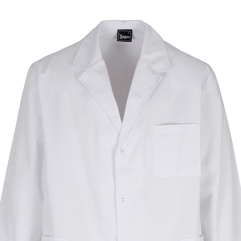 Bata de laboratorio con botones de presión Sager - Batas con envío 24 / 48 horas