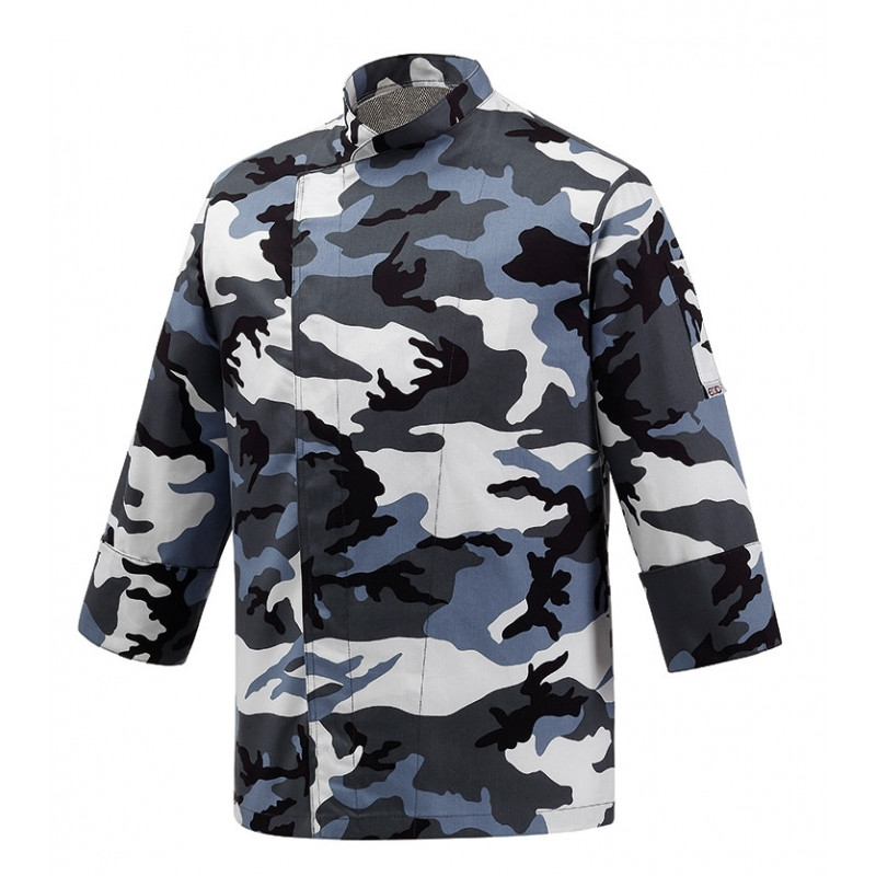 Chaqueta de cocina con corchetes estampado Artic Egochef - Envío express