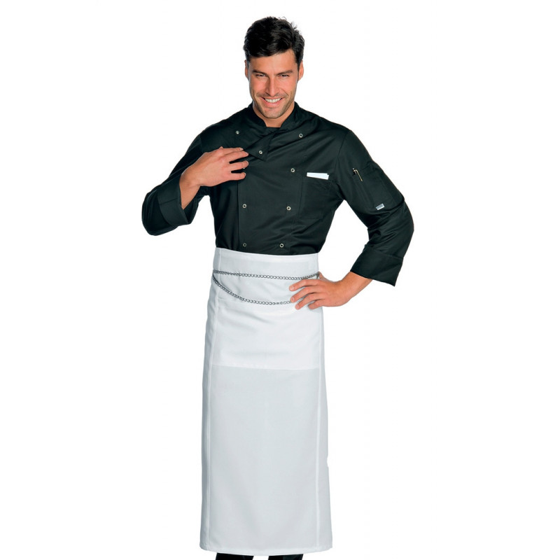 Chaqueta de cocina antimanchas negra con corchetes Francoforte - Envío express