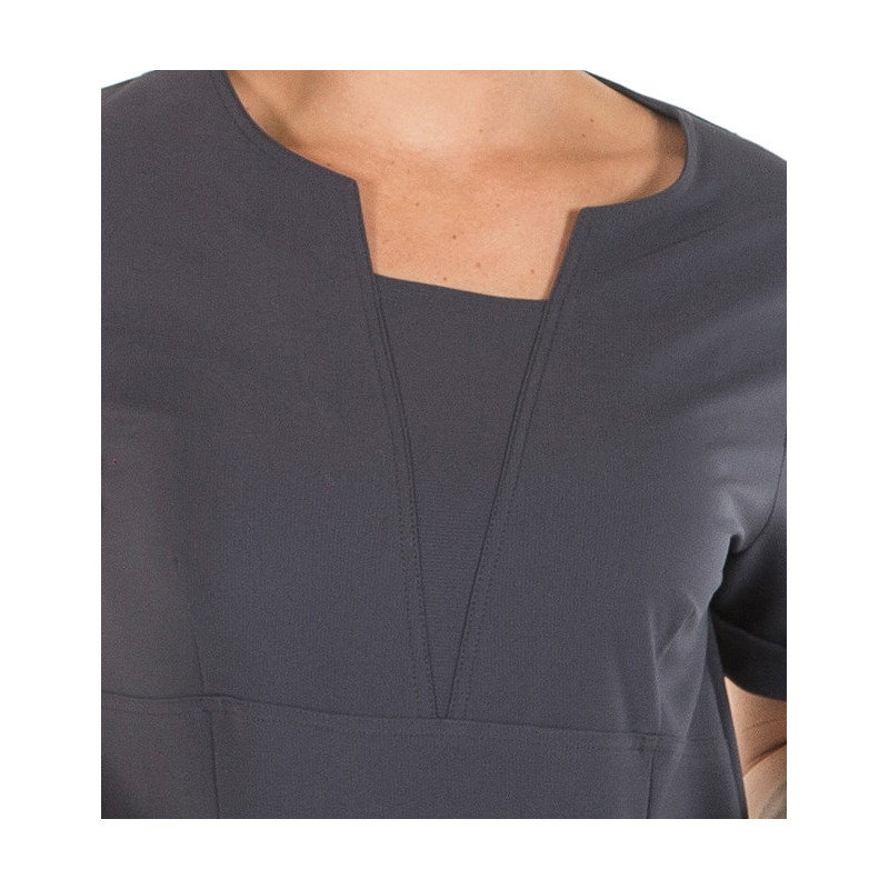 Camisola laboral Andrea gris marengo Slim Fit con tejido elástico Extrafiber