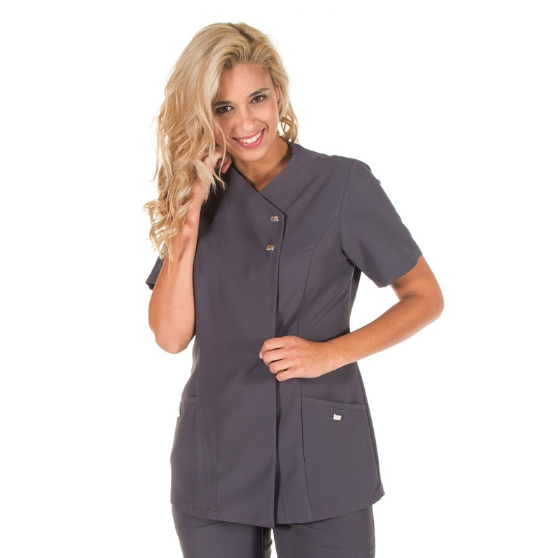 Chaqueta de microfibra gris marengo Elena