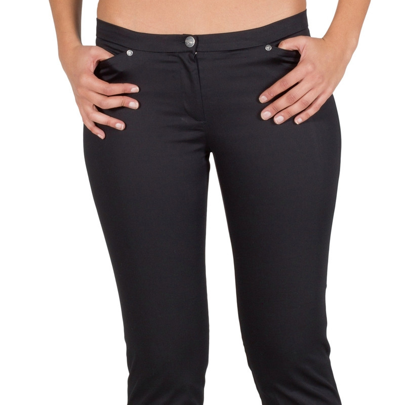 Pantalón laboral elástico negro de mujer con bolsillos Gary's - casadelasbatas.com