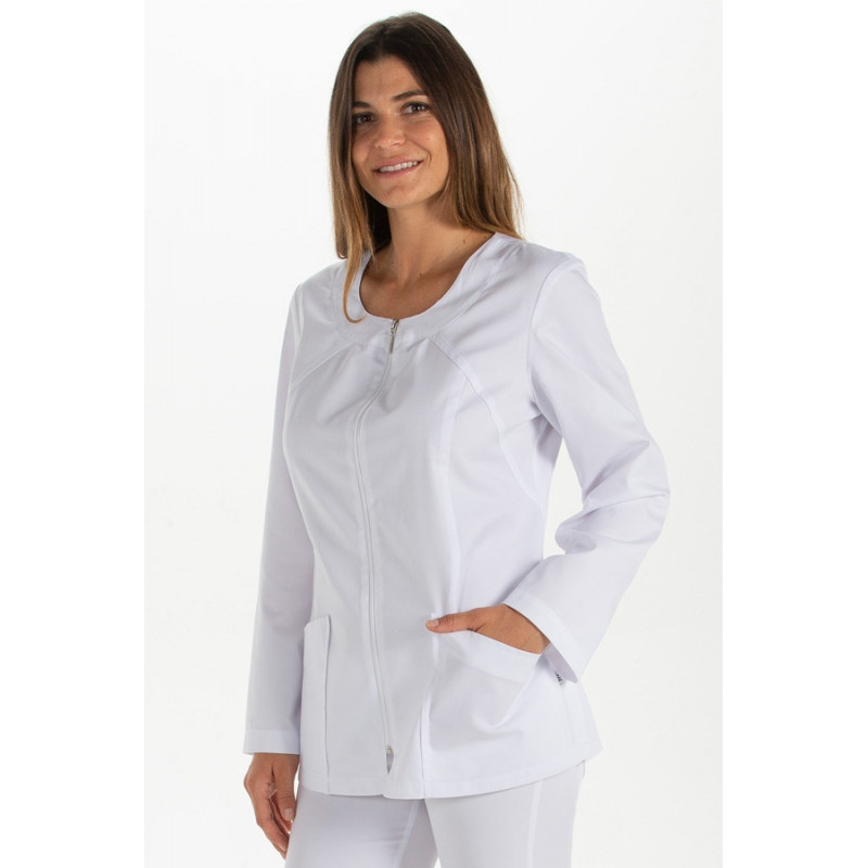 Chaqueta laboral de mujer con cremallera malla invertida Dyneke - casadelasbatas.com
