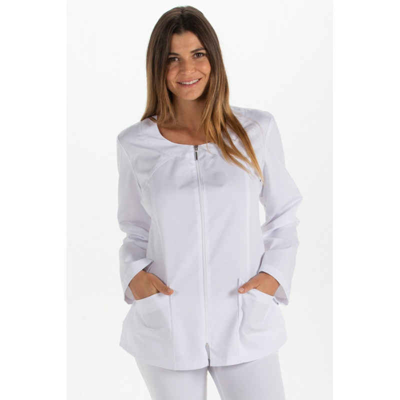 Chaqueta laboral de mujer con cremallera malla invertida Dyneke - casadelasbatas.com