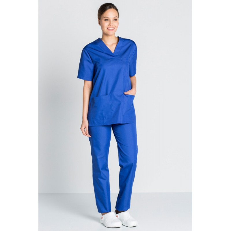 Pantalón laboral para enfermería azulina Dyneke - casadelasbatas.com
