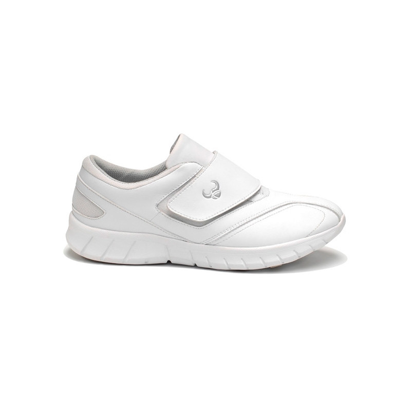 Zapato unisex blanco ajustable con velcro Bo Suecos - casadelasbatas.com