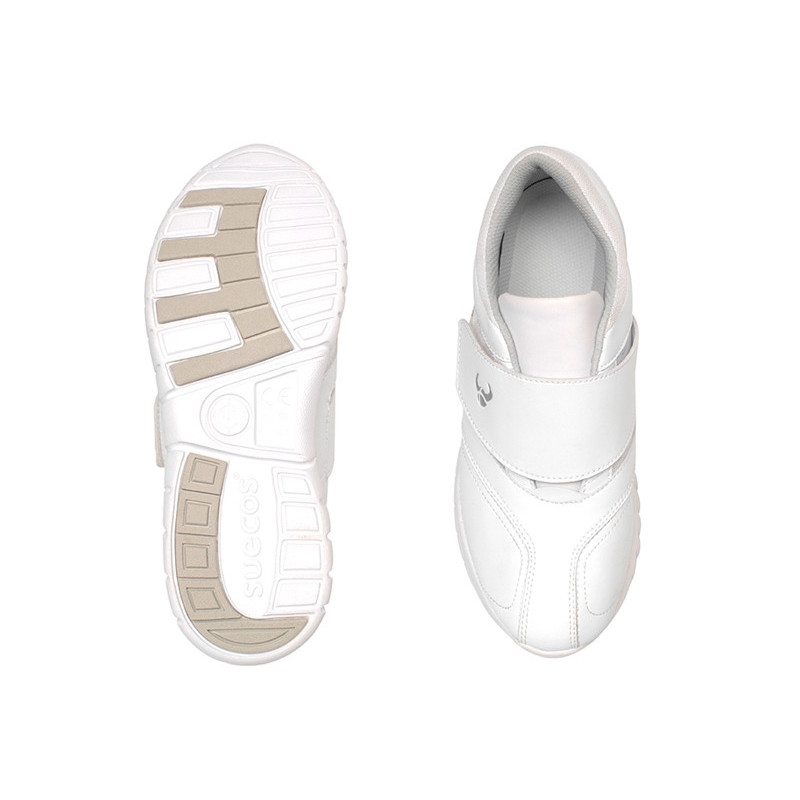 Zapato unisex blanco ajustable con velcro Bo Suecos - casadelasbatas.com