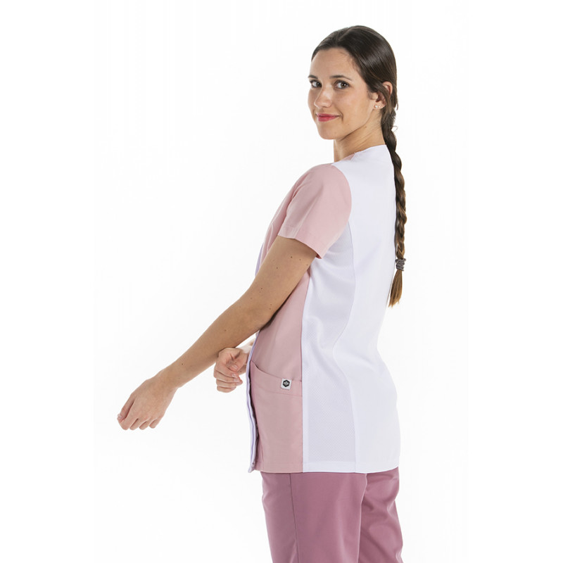 Chaqueta de mujer asimétrica microfibra rosa - Dyneke