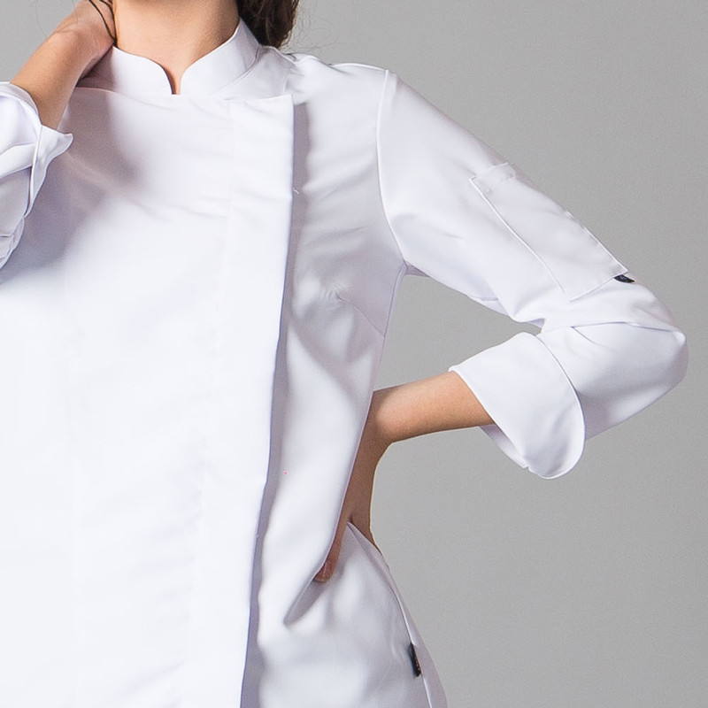 Chaqueta cocinera de microfibra blanca Miranda - Gary's