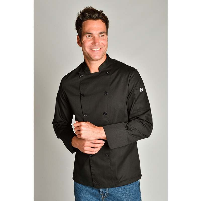 Chaqueta de cocinero negra manga larga - Dyneke