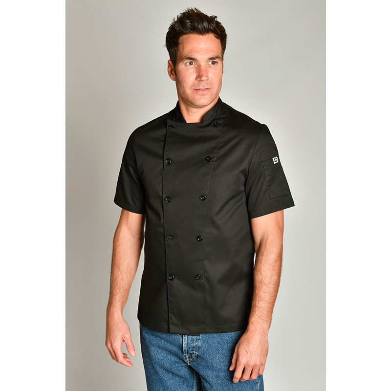 Chaqueta de cocinero negra de manga corta - Dyneke