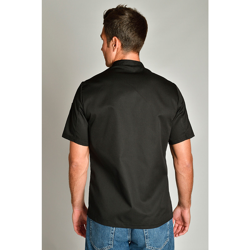Chaqueta de cocinero negra de manga corta - Dyneke