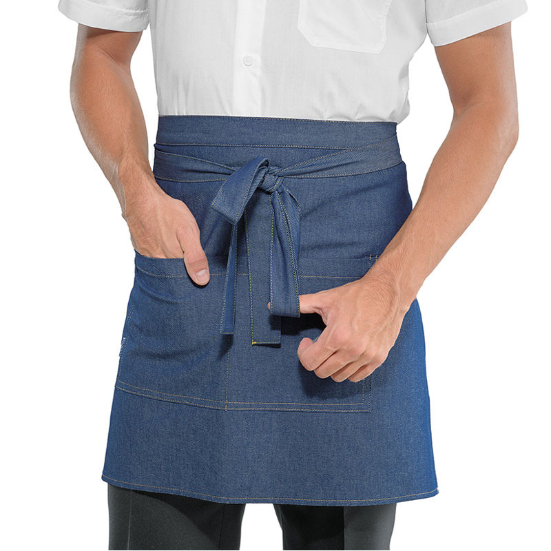 Delantal cintura abrochado delante Creta tejano - Uniformes hostelería Isacco - Ropa de trabajo