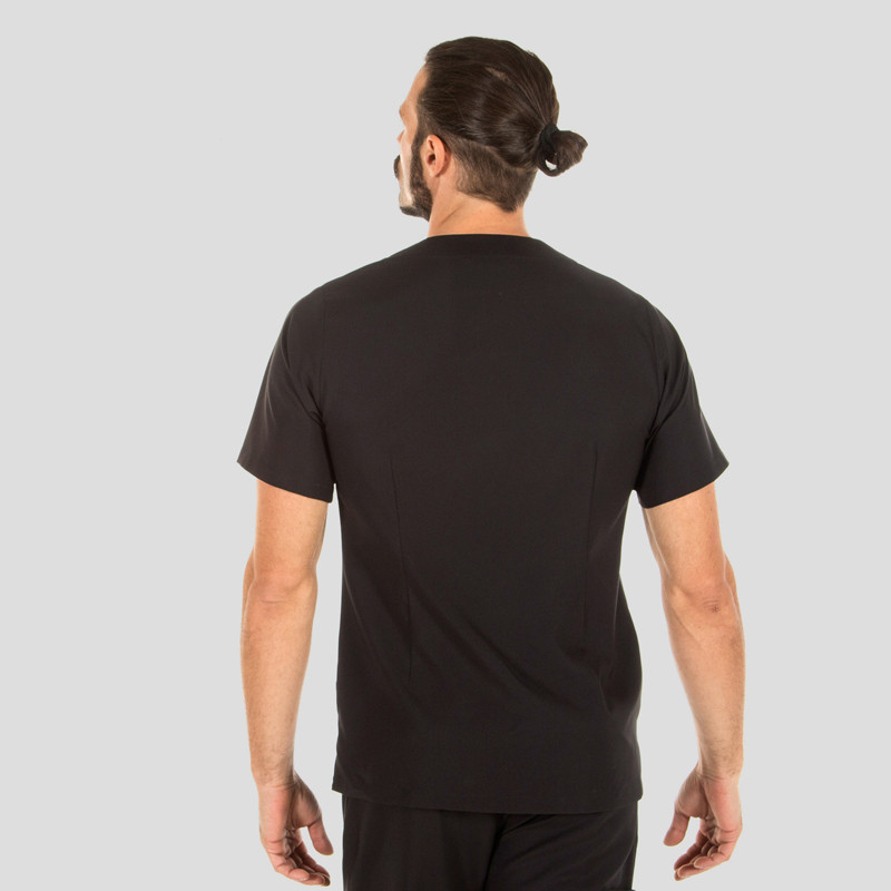 Camisola pijama de hombre Héctor tejido Elastik negro - Gary's