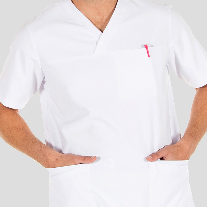 Camisola pijama de hombre Héctor tejido Elastik blanco - Gary's