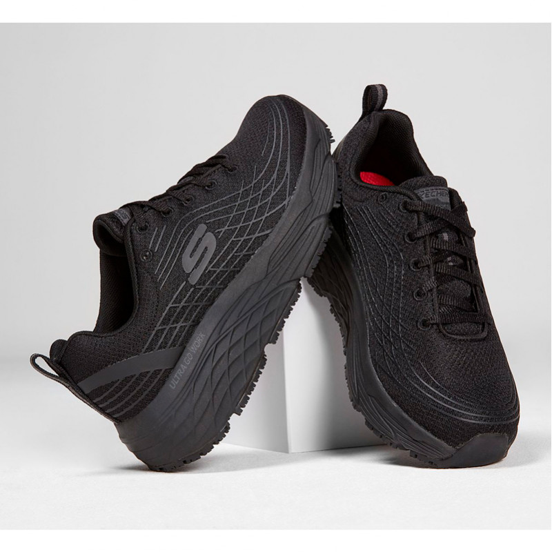 Zapatilla laboral plataforma negra Max Cushioning Elite Sr - Skechers