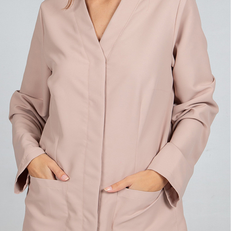 Casaca laboral Aitana beige arena con corchetes - Gary's
