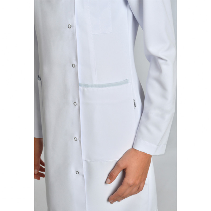 Bata mujer laboratorio de microfibra contraste gris - Dyneke 8885570