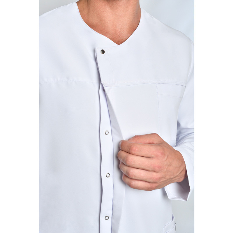 Chaqueta laboral de hombre microfibra blanca - Dyneke