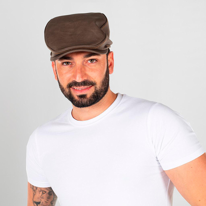 Gorra laboral Gatsby tejido de Polipiel marrón - Gary's