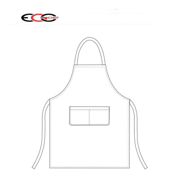 Delantal con peto de microfibra burdeos - Egochef
