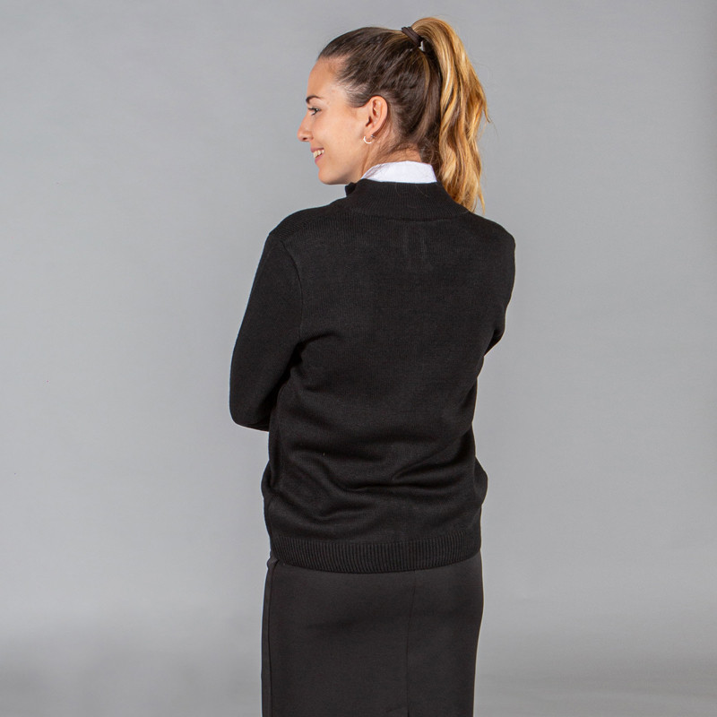Chaqueta punto grueso negra de mujer con cremallera - Gary's