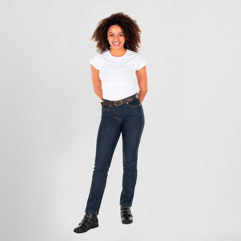 Pantalón vaquero elástico de mujer marino talle medio Gary's - Oferta
