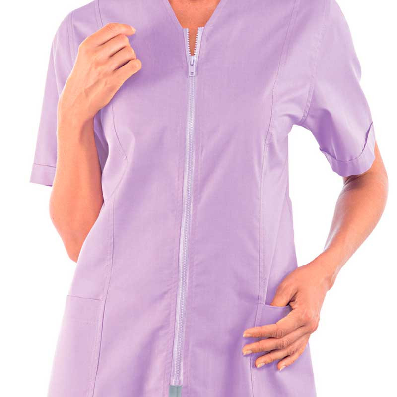 Casaca de mujer lila con cremallera Victoria Isacco - Uniformes estética