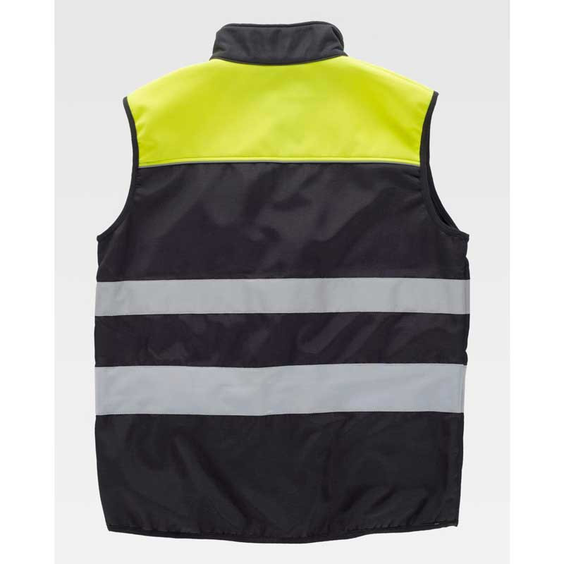 Chaleco Workshell combinado negro y amarillo - Workteam