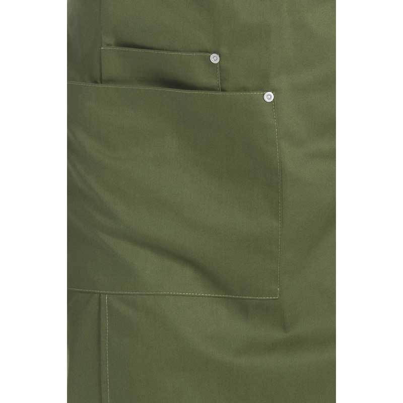 Delantal con peto verde caqui cruzado por detrás - Dyneke 8164469