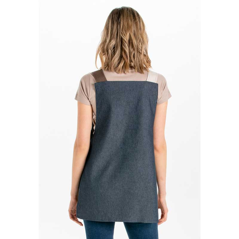 Estola tejana con detalles beige y marrón con botón lateral - Dyneke 8474387