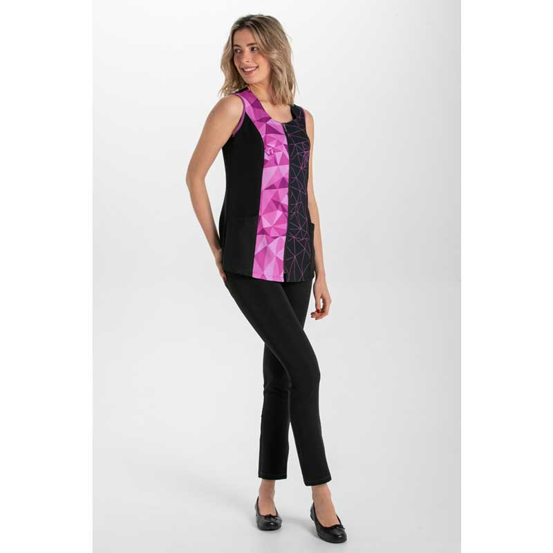 Chaqueta sin mangas para peluquería y estética estampado León - Dyneke 8610725