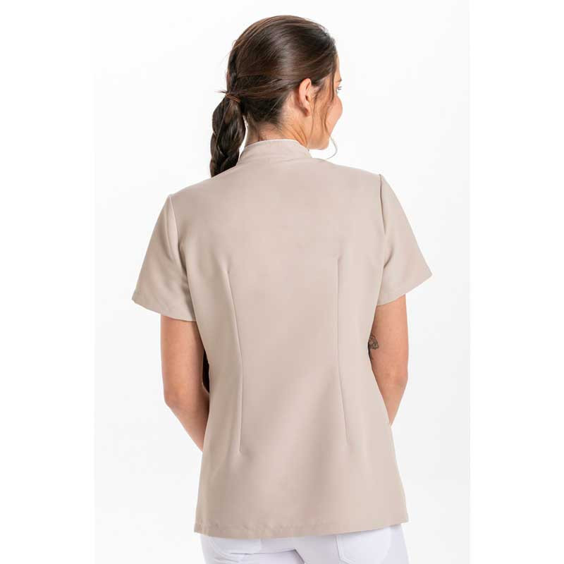 Chaqueta para estética y comercio beige Pekín de microfibra - Dyneke 8299569