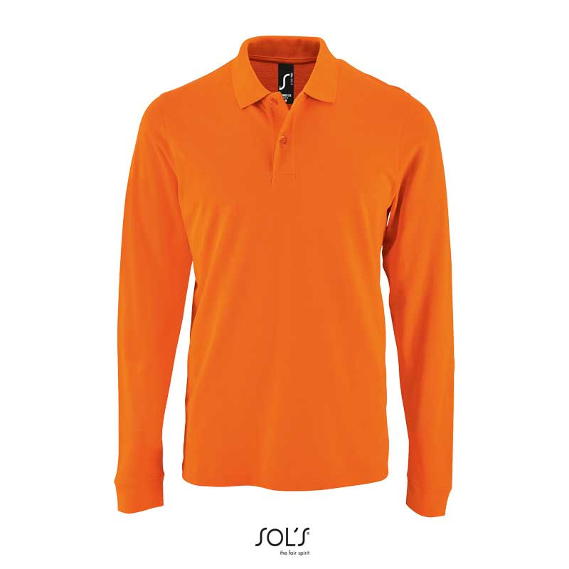 Polo piqué de hombre manga larga Sol's - Polos de trabajo baratos