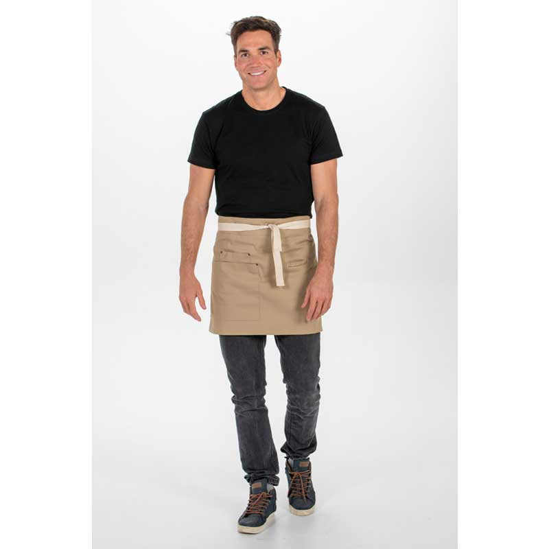 Delantal de cintura unisex beige con bolsillos - Dyneke 8166459