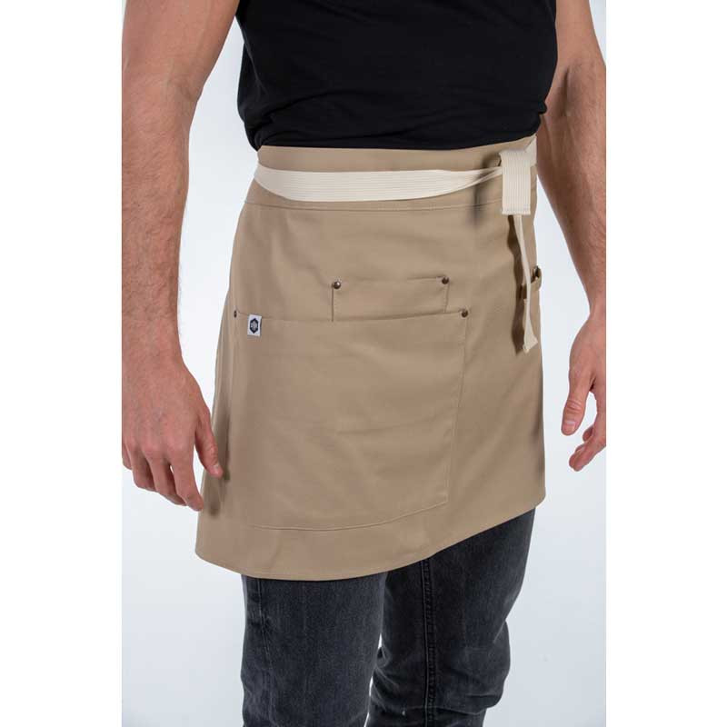 Delantal de cintura unisex beige con bolsillos - Dyneke 8166459