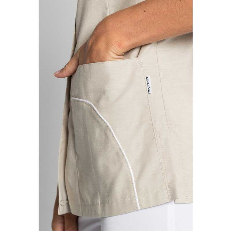 Chaqueta beige escote alto de manga corta - Dyneke 8020824