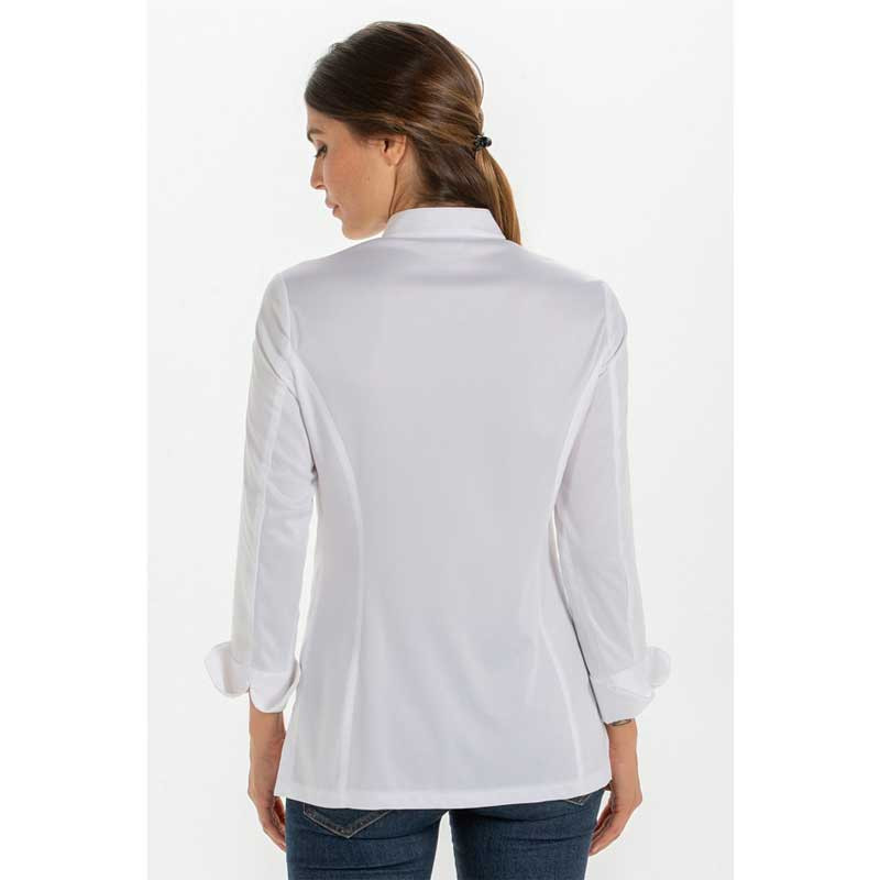Chaqueta de cocinera de microfibra blanca - Dyneke 8593579