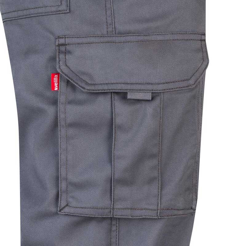 Pantalón de trabajo stretch multibolsillos gris 103002S Velilla - casadelasbatas.com
