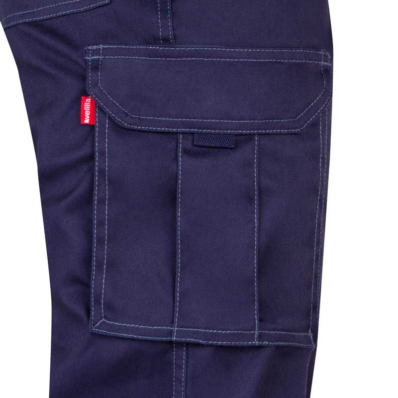 Pantalón de trabajo stretch multibolsillos azul marino 103002S Velilla - casadelasbatas.com