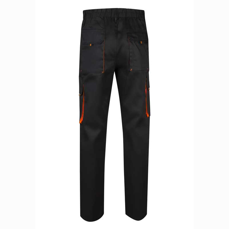 Pantalón de trabajo multibolsillos negro con detalle a contraste 103004 - Velilla
