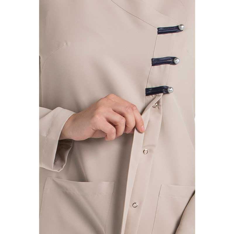 Chaqueta laboral beige de manga larga con presillas marino - Dyneke 8258569