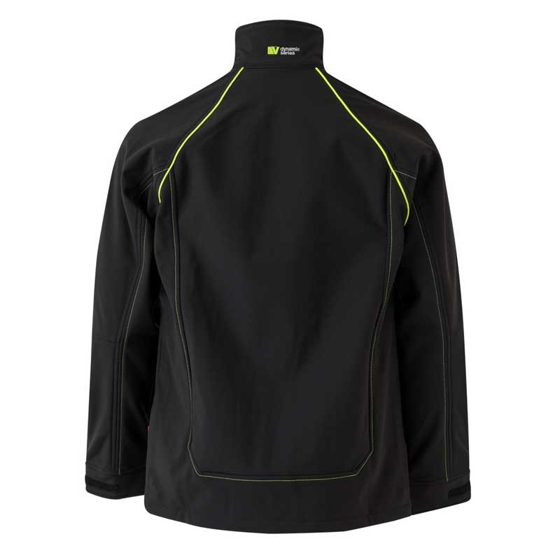 Chaqueta Softshell negra con detalles amarillo flúor - Velilla 206001
