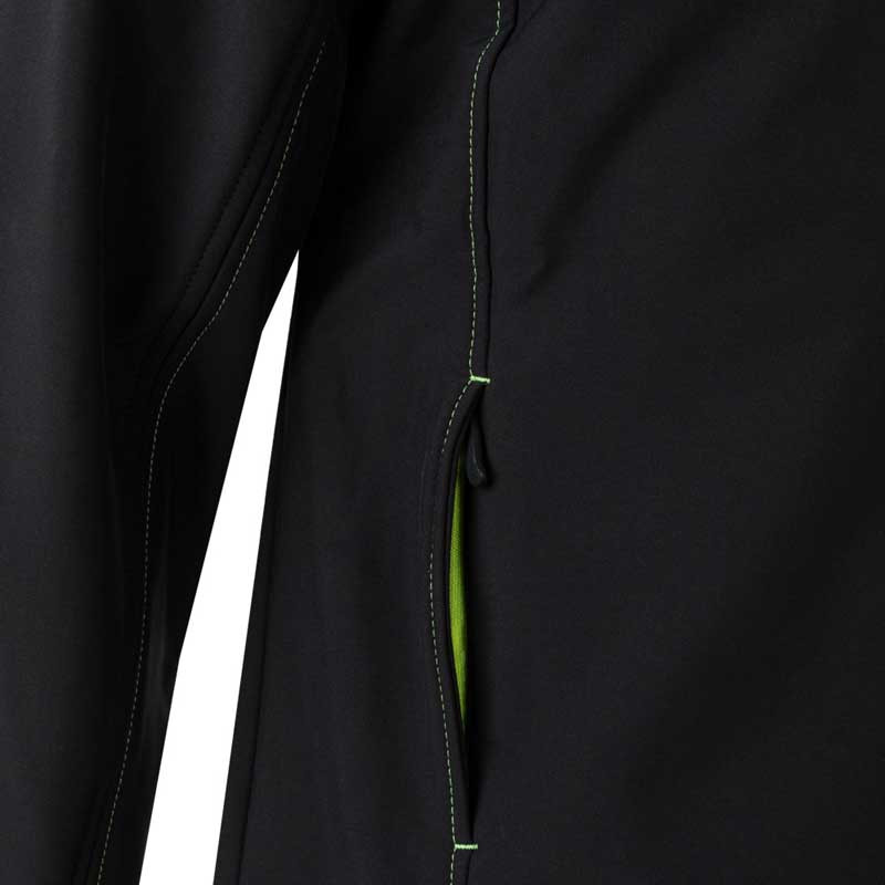Chaqueta Softshell negra con detalles amarillo flúor - Velilla 206001