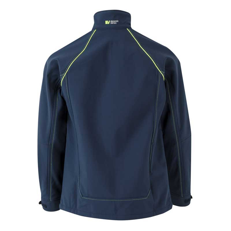 Chaqueta Softshell azul marino con detalles amarillo flúor - Velilla 206001