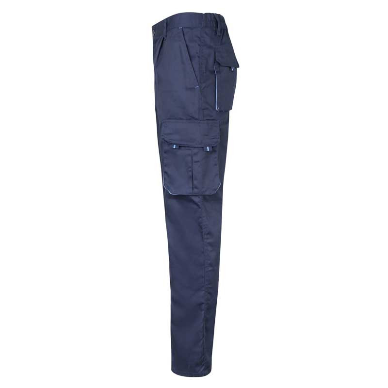 Pantalón de trabajo Stretch bicolor azul Navy combinado - Velilla 103024S