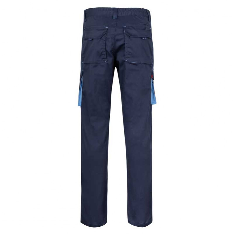 Pantalón de trabajo Stretch bicolor azul Navy combinado - Velilla 103024S
