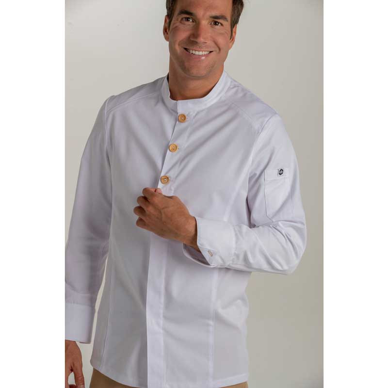 Chaqueta blanca hostelería botón madera - Dyneke 8801700