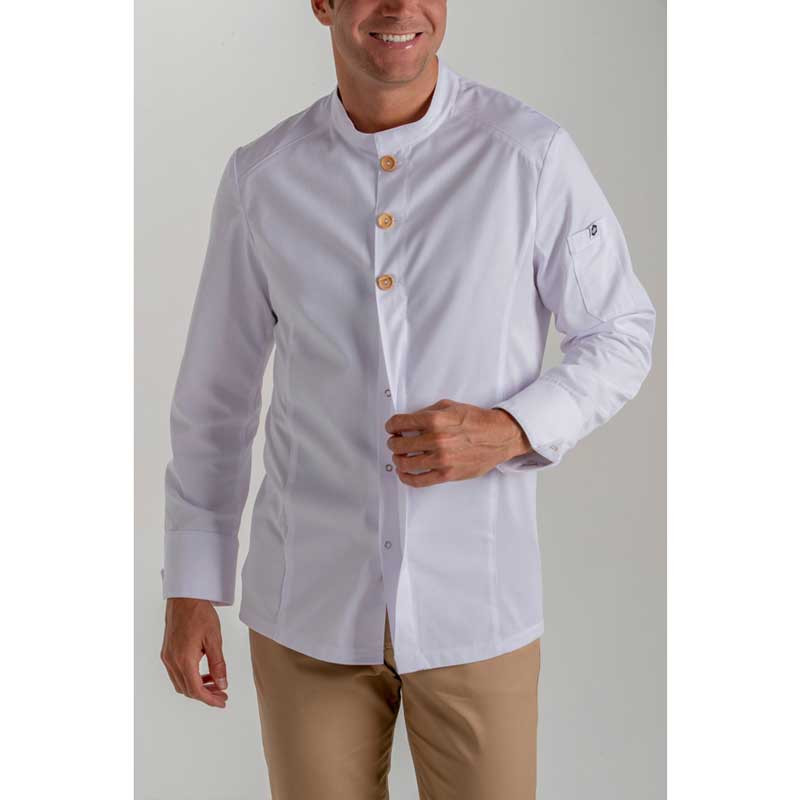 Chaqueta blanca hostelería botón madera - Dyneke 8801700
